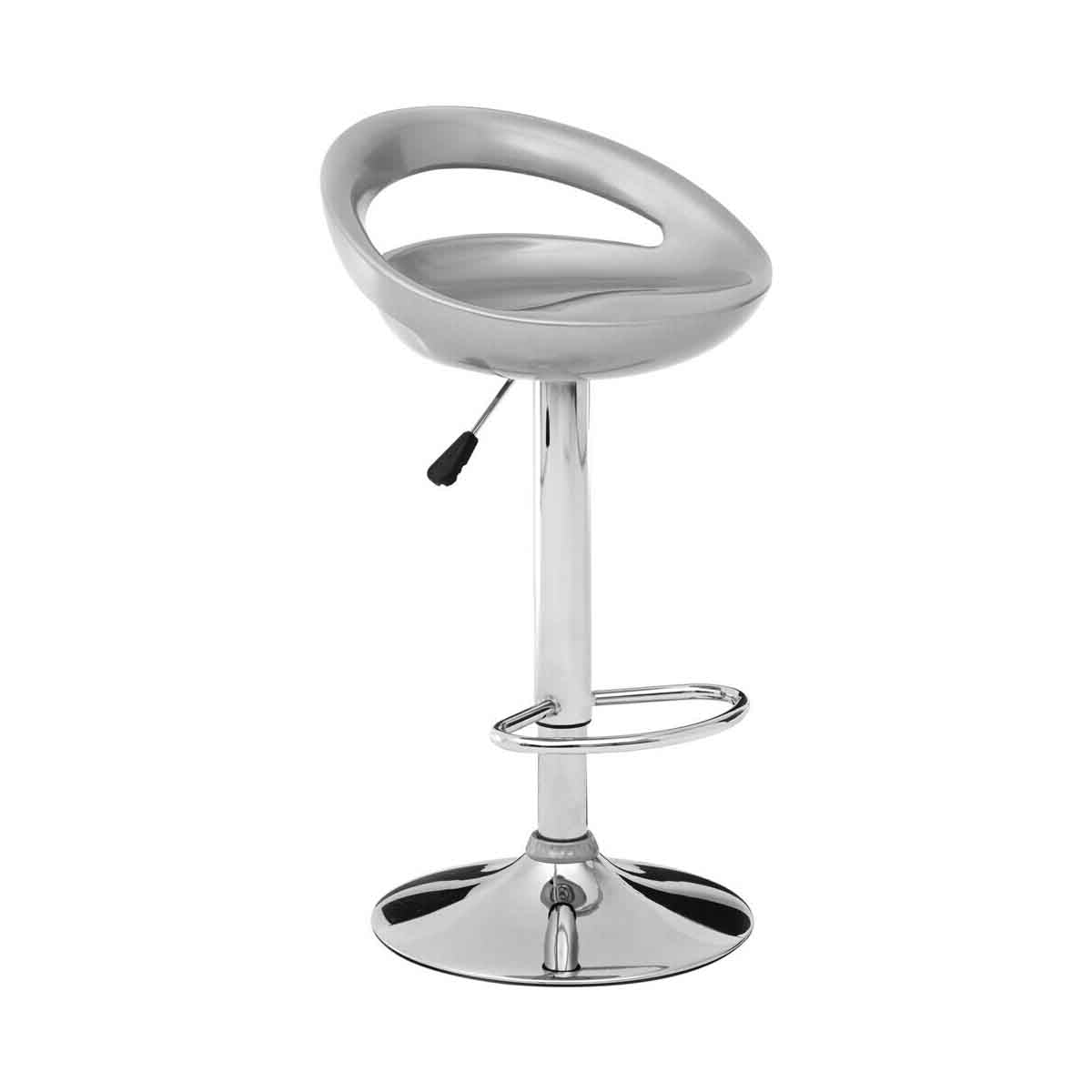 Seleno Grey Bar Stool with Chrome Finish Base