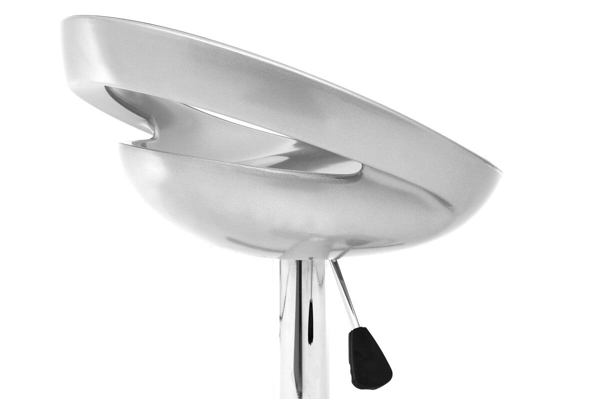 Seleno Grey Bar Stool with Chrome Finish Base