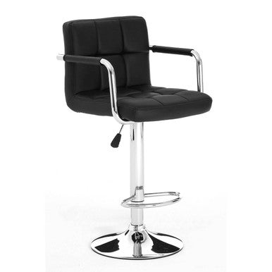 Starz Black Leather Effect Adjustable Bar Chair