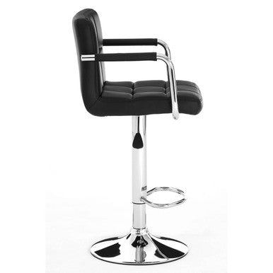 Starz Black Leather Effect Adjustable Bar Chair