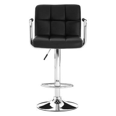 Starz Black Leather Effect Adjustable Bar Chair