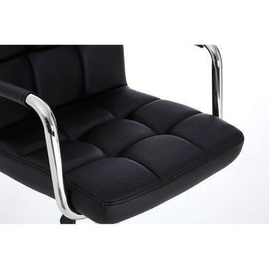 Starz Black Leather Effect Adjustable Bar Chair