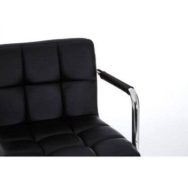 Starz Black Leather Effect Adjustable Bar Chair
