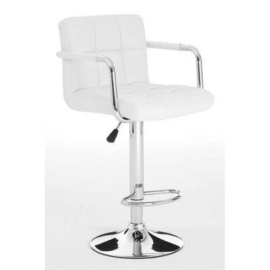 Starz White Leather Effect Adjustable Bar Chair