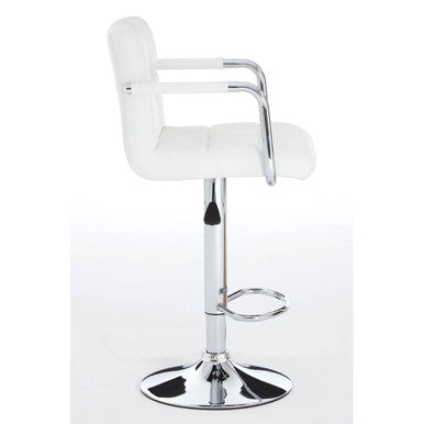 Starz White Leather Effect Adjustable Bar Chair
