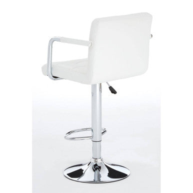 Starz White Leather Effect Adjustable Bar Chair