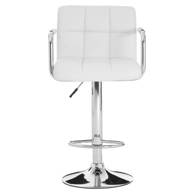Starz White Leather Effect Adjustable Bar Chair