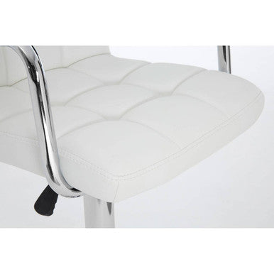 Starz White Leather Effect Adjustable Bar Chair
