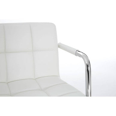 Starz White Leather Effect Adjustable Bar Chair