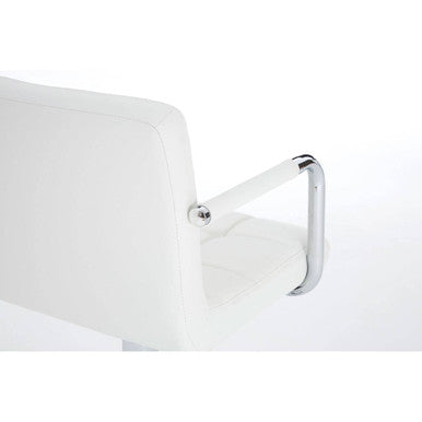 Starz White Leather Effect Adjustable Bar Chair