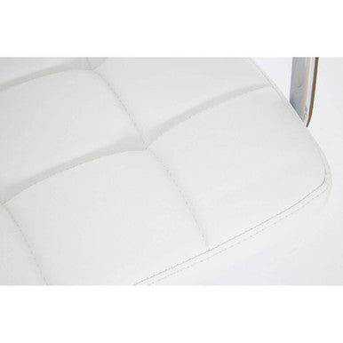 Starz White Leather Effect Adjustable Bar Chair