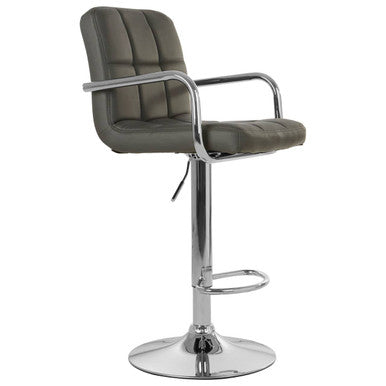 Starz Grey Leather Effect Adjustable Bar Chair
