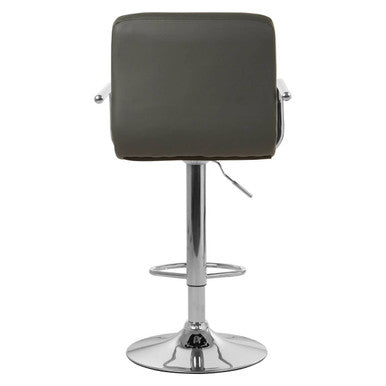 Starz Grey Leather Effect Adjustable Bar Chair