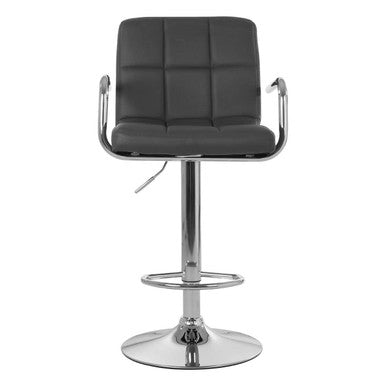 Starz Grey Leather Effect Adjustable Bar Chair