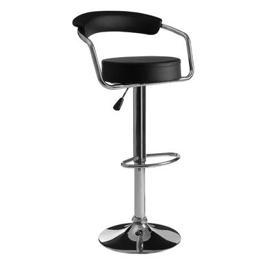 Scala Black Leather Effect Adjustable Bar Chair