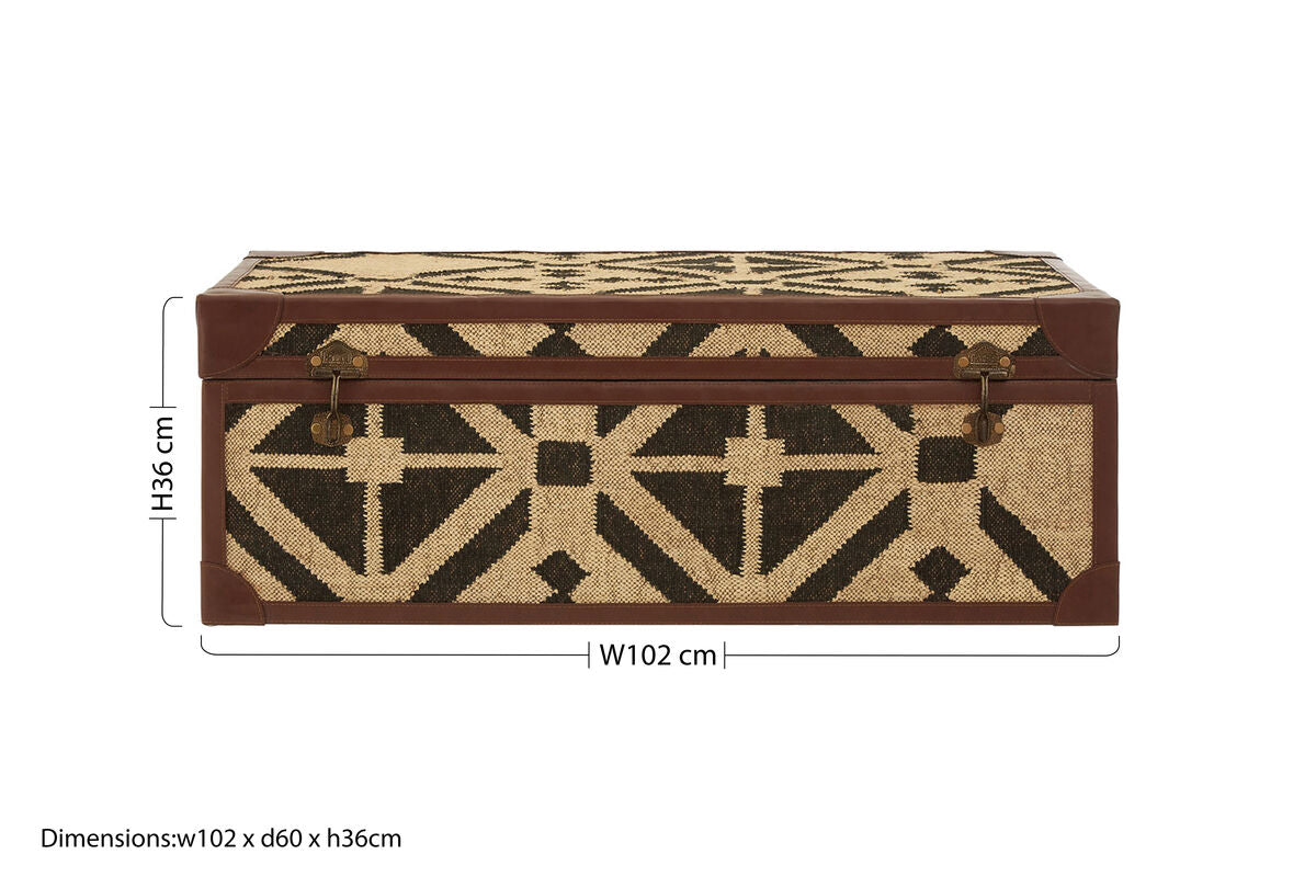 Aztec Black and Natural Coffee Table Trunk