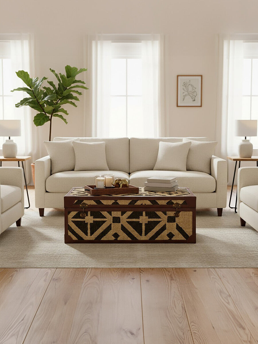Aztec Black and Natural Coffee Table Trunk