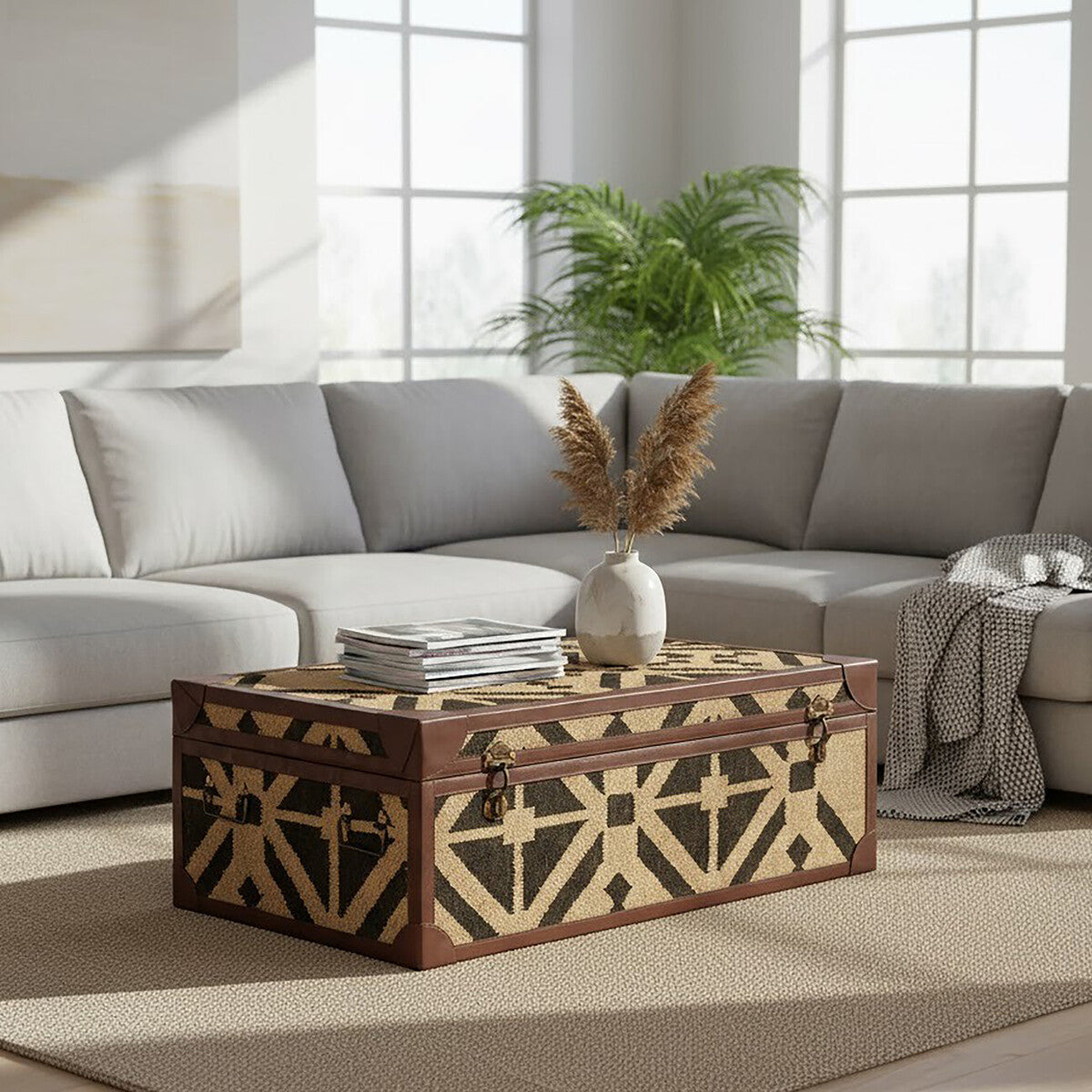 Aztec Black and Natural Coffee Table Trunk