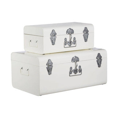Parley Ivory Metal Set of 2 Storage Trunks