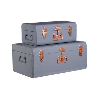 Set of Two Grey Storage Trunks | Parley