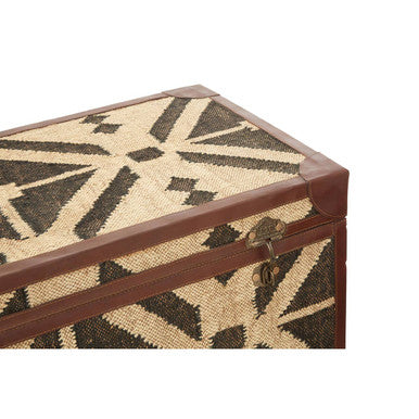 Aztec Black and Natural Print Set of 2 Storage Trunks