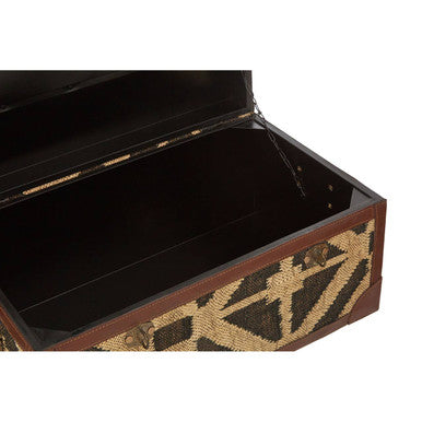 Aztec Black and Natural Print Set of 2 Storage Trunks
