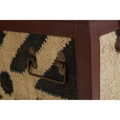 Aztec Black and Natural Print Set of 2 Storage Trunks