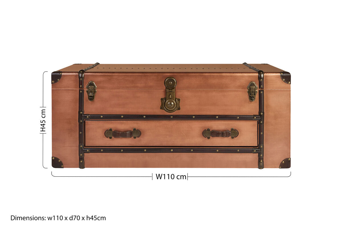 Navigator Copper Finish Storage Trunk