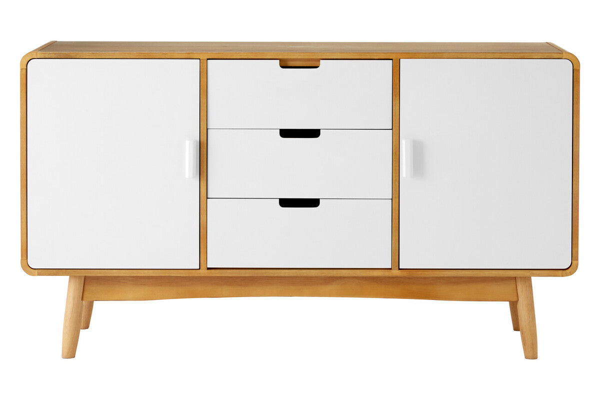 Malmo White and Natural Wood Effect Sideboard