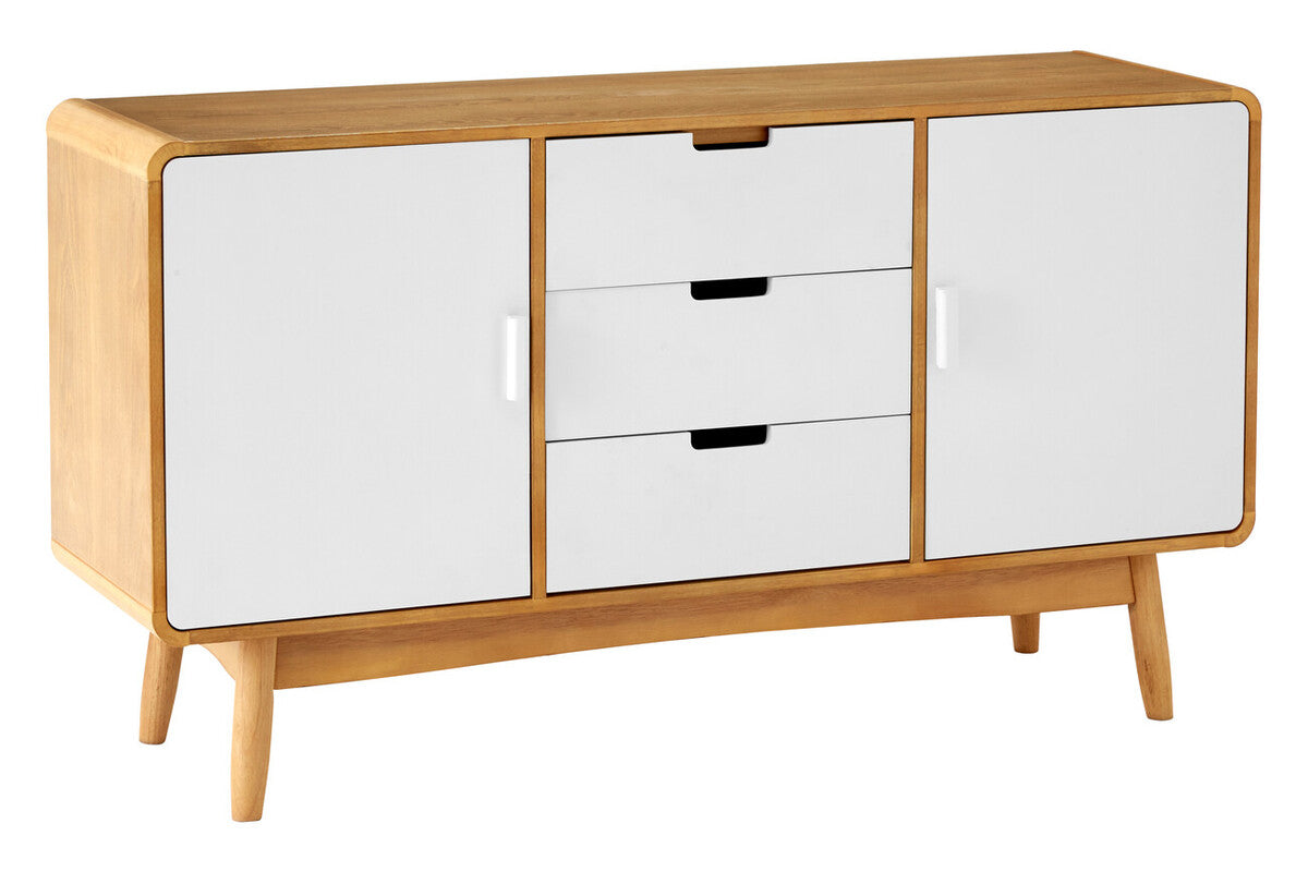 Malmo White and Natural Wood Effect Sideboard