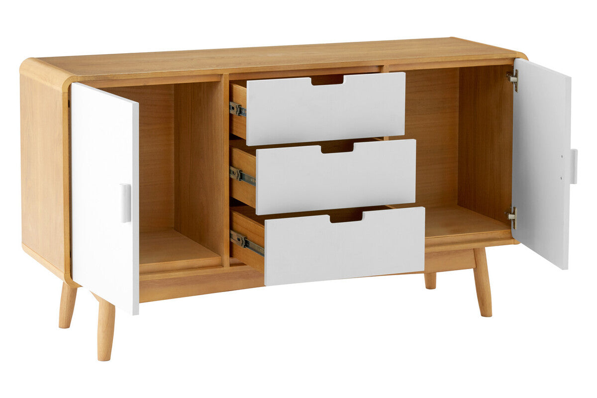 Malmo White and Natural Wood Effect Sideboard