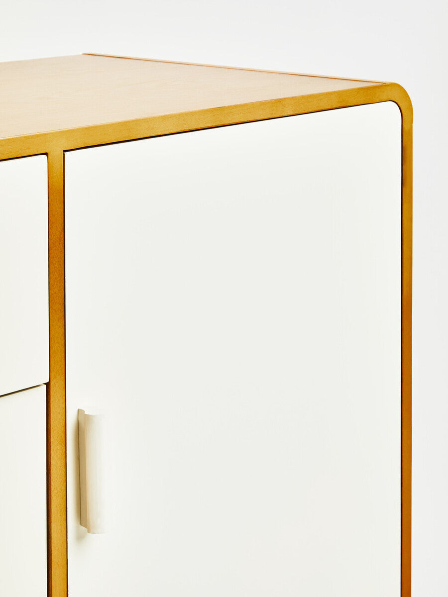 Malmo White and Natural Wood Effect Sideboard