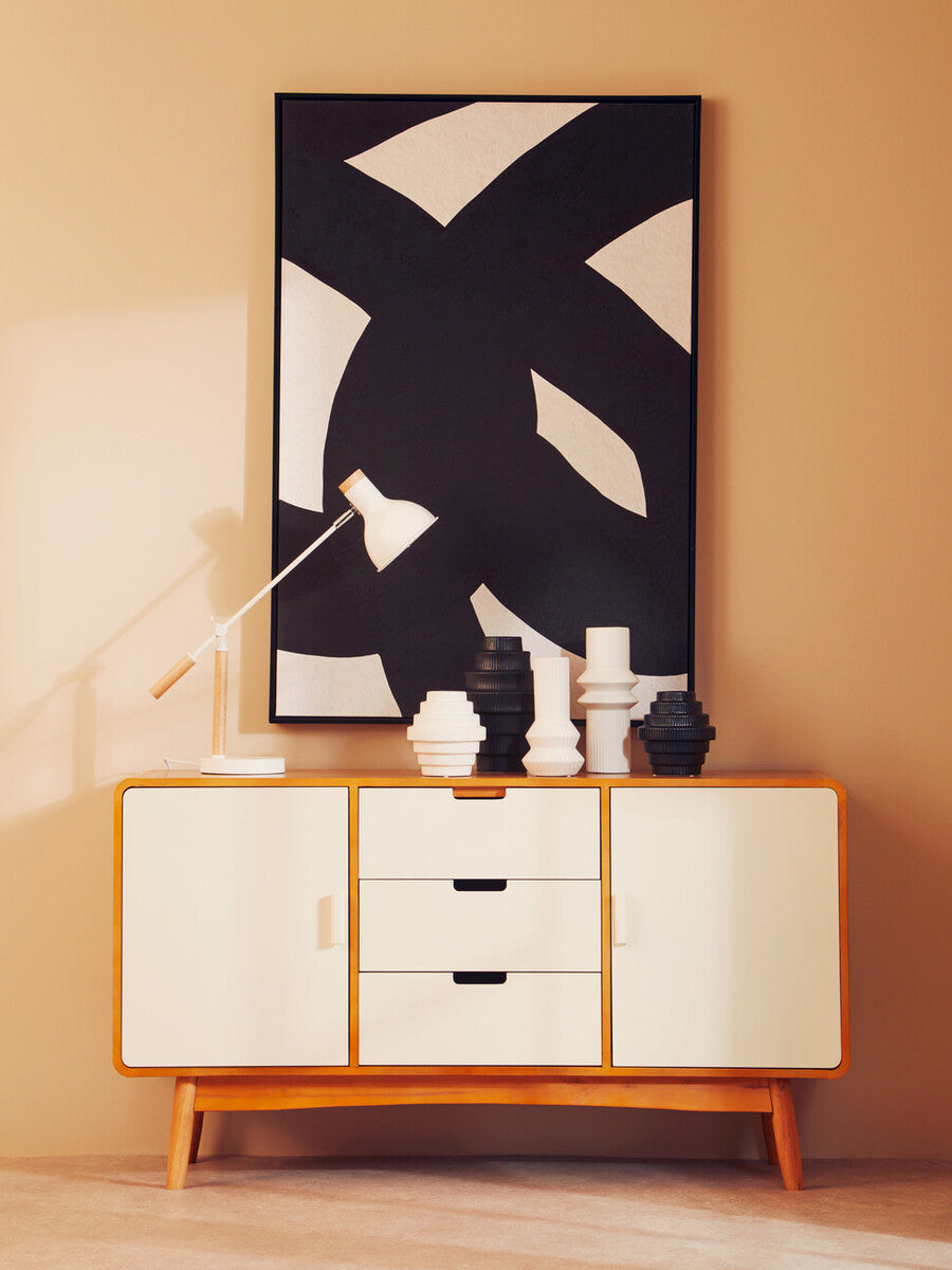 Malmo White and Natural Wood Effect Sideboard
