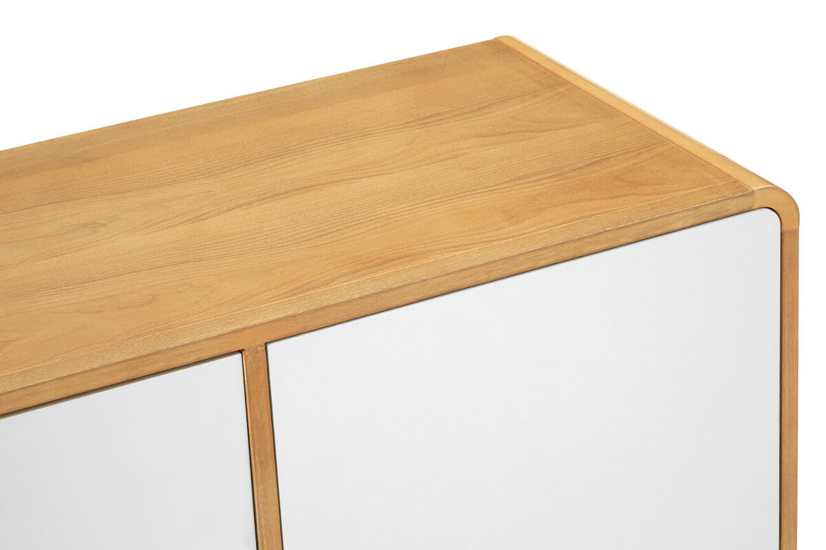 Malmo White and Natural Wood Effect Sideboard