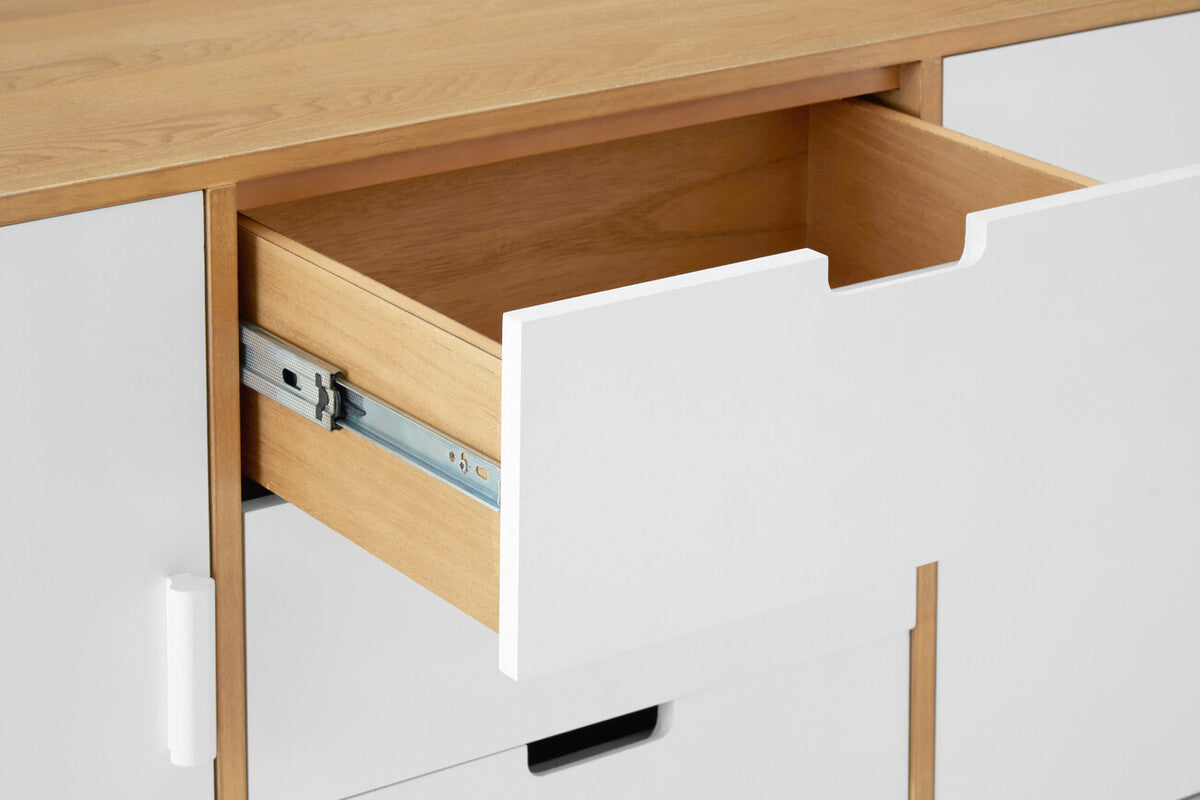Malmo White and Natural Wood Effect Sideboard