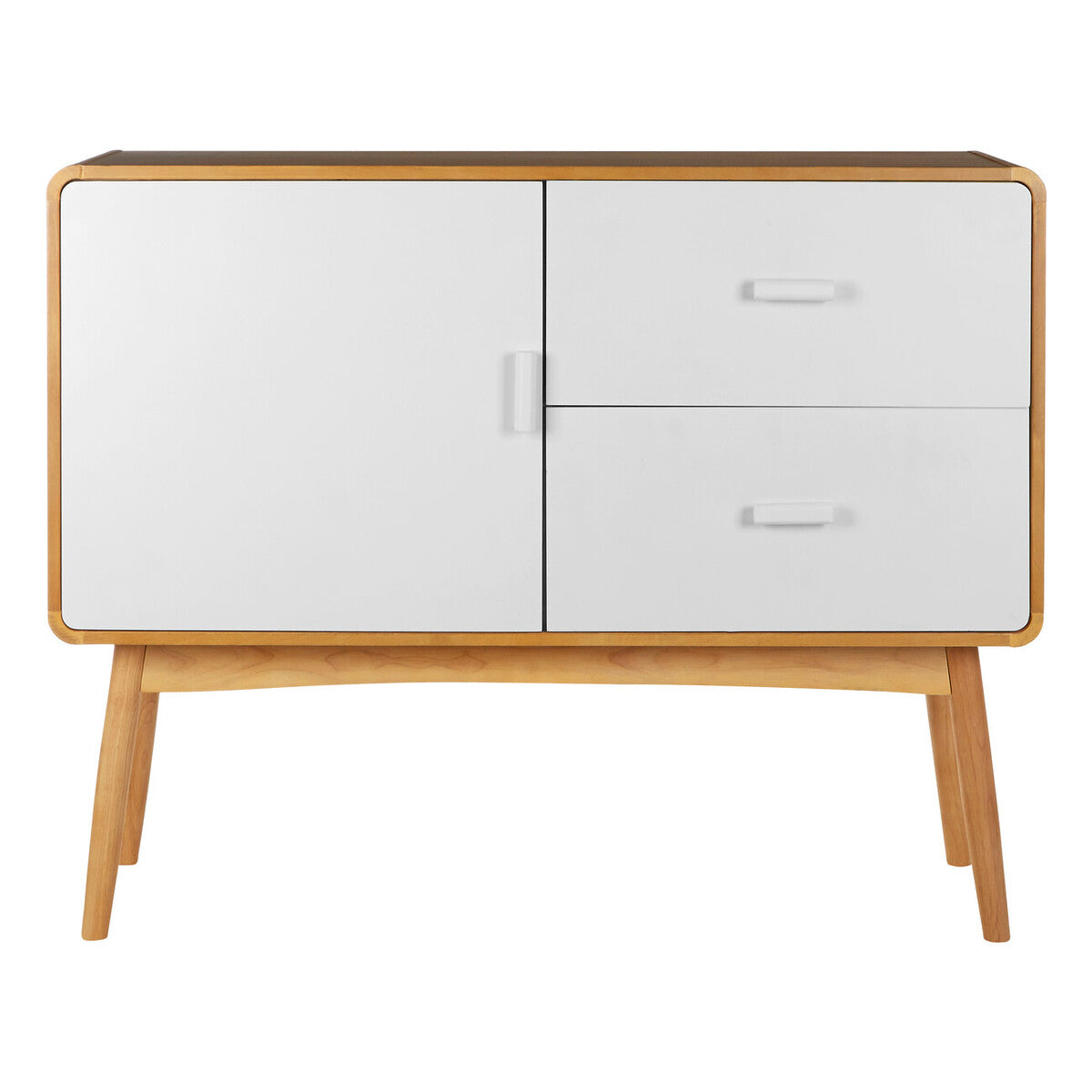 Malmo White and Natural Veneer 1 Door and 2 Drawer Sideboard