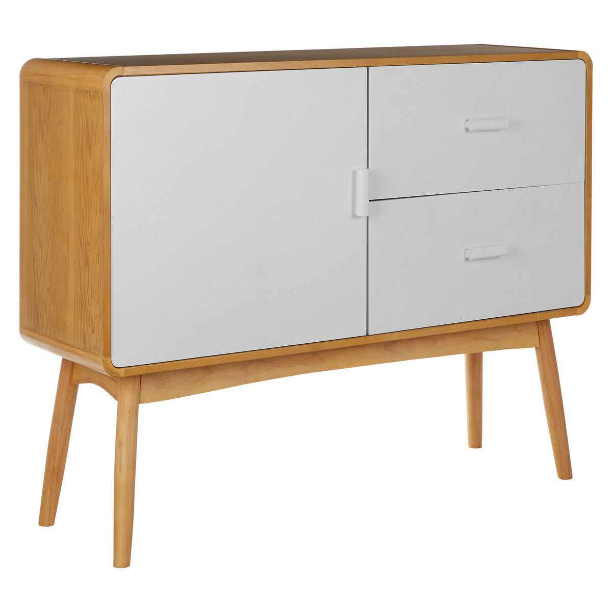 Malmo White and Natural Veneer 1 Door and 2 Drawer Sideboard