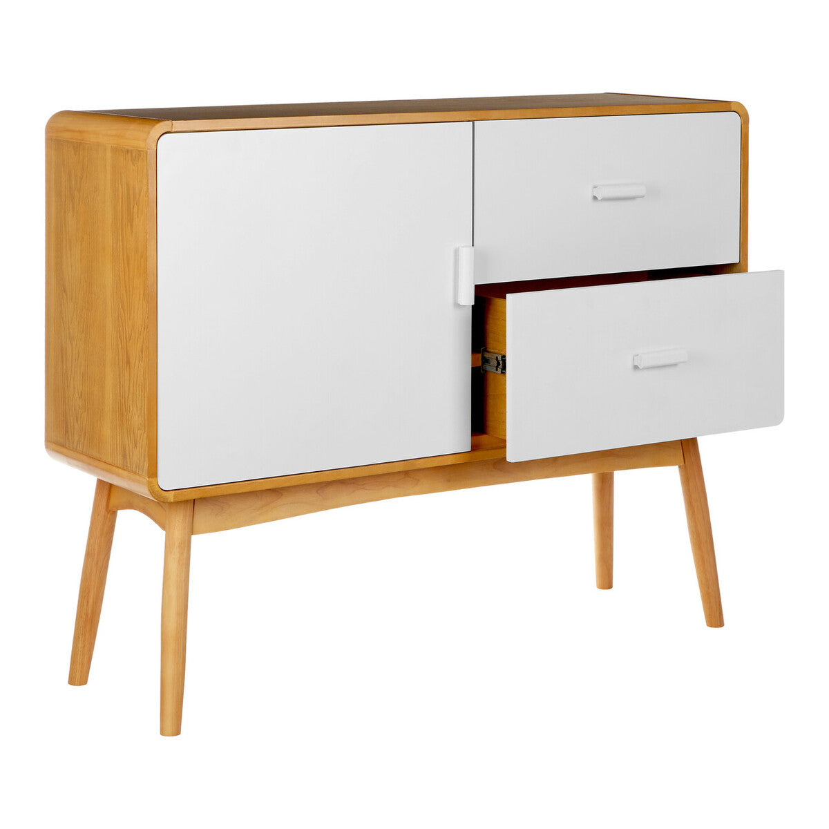Malmo White and Natural Veneer 1 Door and 2 Drawer Sideboard