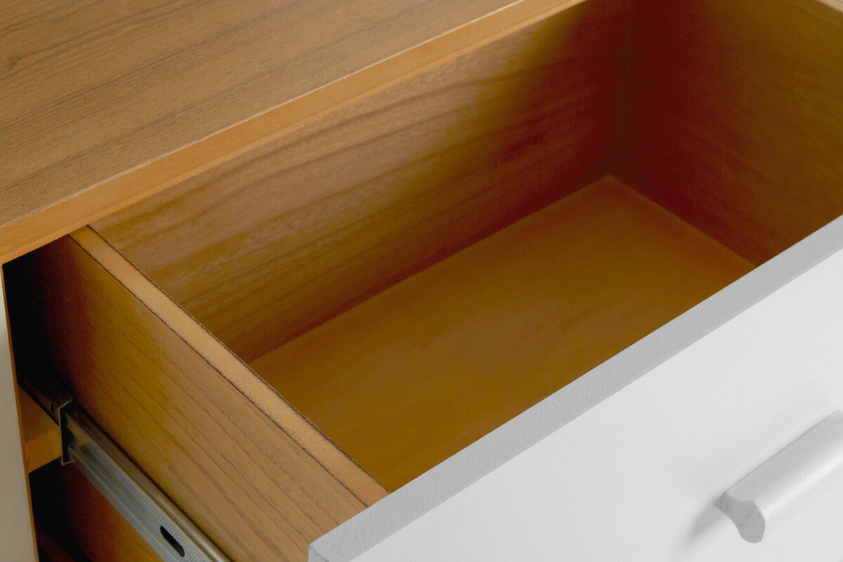 Malmo White and Natural Veneer 1 Door and 2 Drawer Sideboard
