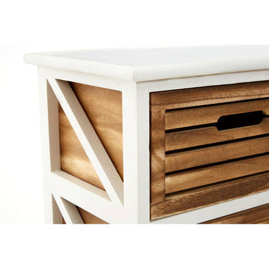 Portsmouth Natural and White Wooden 6 Drawer Chest