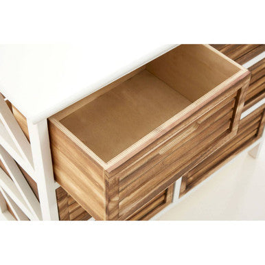 Portsmouth Natural and White Wooden 6 Drawer Chest