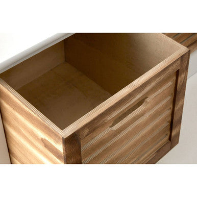 Portsmouth Natural and White Wooden 3 Drawer Bench