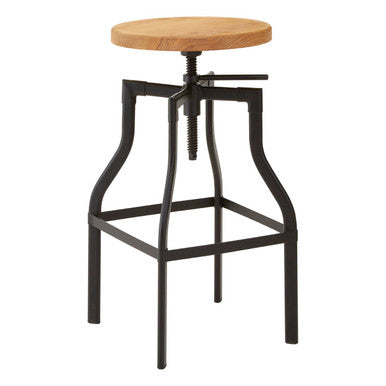 New Foundry Ash Wood Adjustable Bar Stool