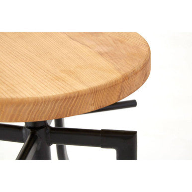 New Foundry Ash Wood Adjustable Bar Stool