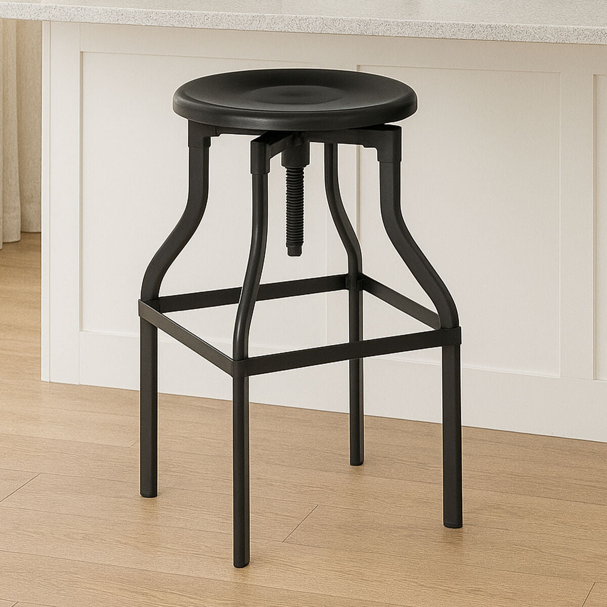 New Foundry Black Metal Adjustable Bar Stool