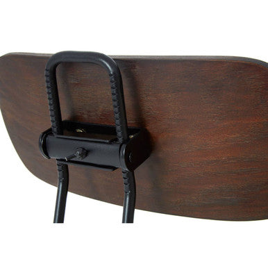 New Foundry Walnut Wood and Black Metal Bar Chair
