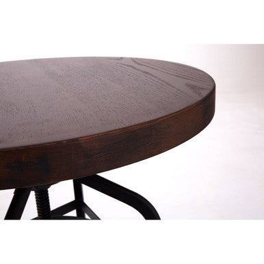 New Foundry Walnut Wood and Black Metal Bar Table