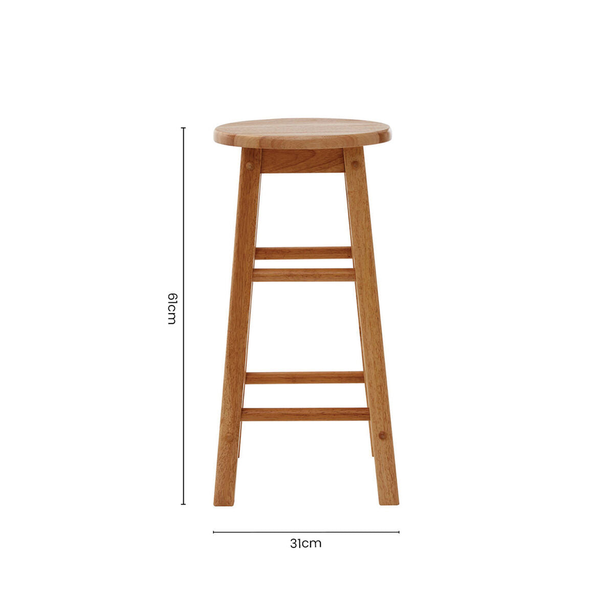 Selby Natural Tropical Hevea Wood Bar Stool