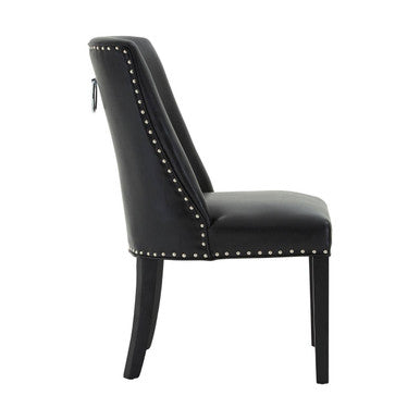 Rodeo Black Leather Effect Ring Back Dining Chair