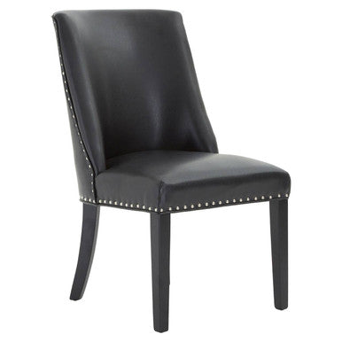 Rodeo Black Leather Effect Ring Back Dining Chair
